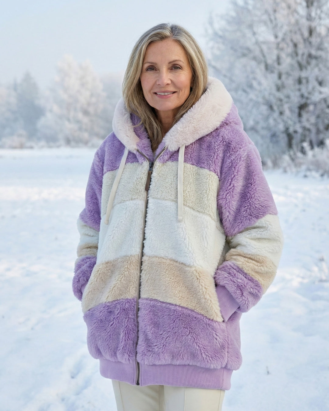 Ombretta | Cappotto Peluche Bicolore