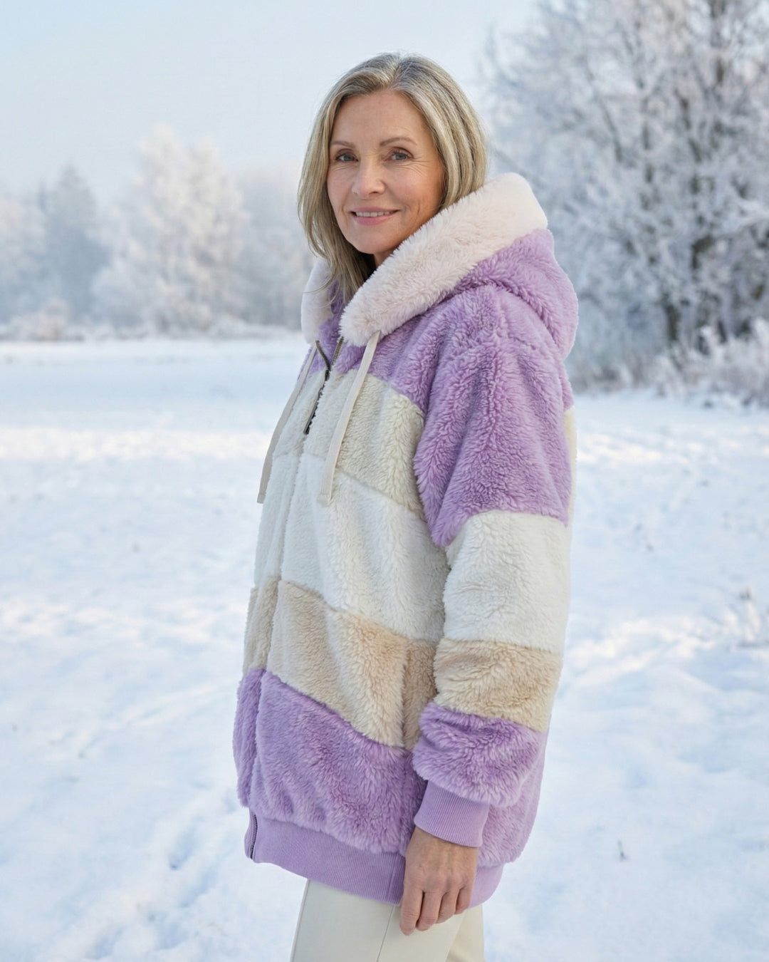 Ombretta | Cappotto Peluche Bicolore