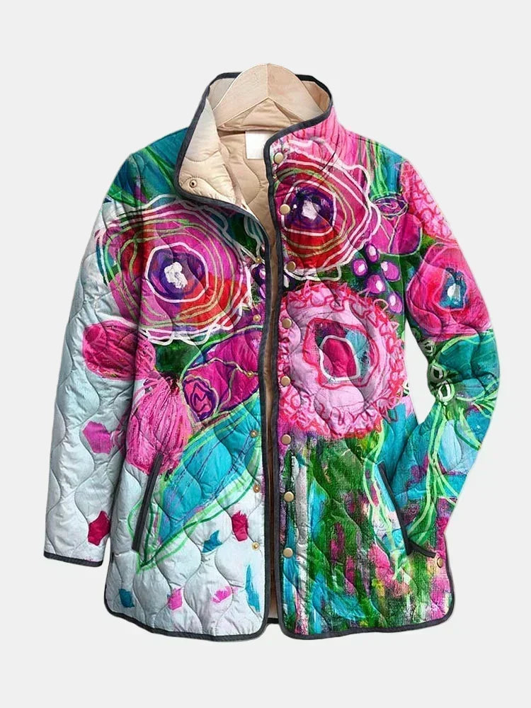 Luciana | Giacca Trapuntata Acquerello Floreale